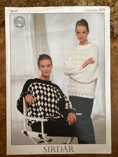 Women’s Knitting Patterns Aran Jumpers 30-40” Sirdar 9474