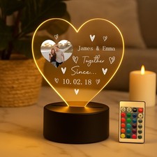 Personalised Gifts For Anniversary Her Him LED Light Gifts for Girlfriend Wife