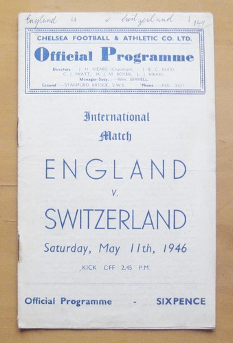 England switzerland 1946 - v,