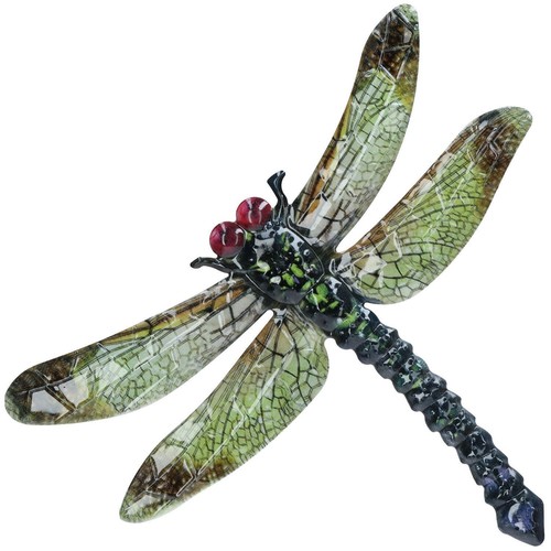 Green metal dragonfly - green,