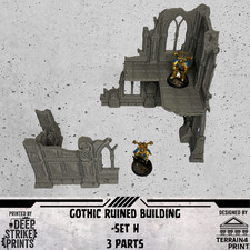 Gothic/Sci-Fi Ruined Building H x1 Tabletop/Warhammer Compatible