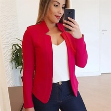 Jacket Tops Work Blazer Long Ladies Office Suit Coat Women Summer Thin  Sleeve