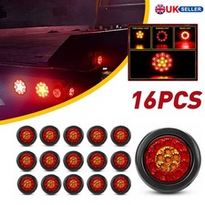 8x 4" Round Red Amber 16 LED