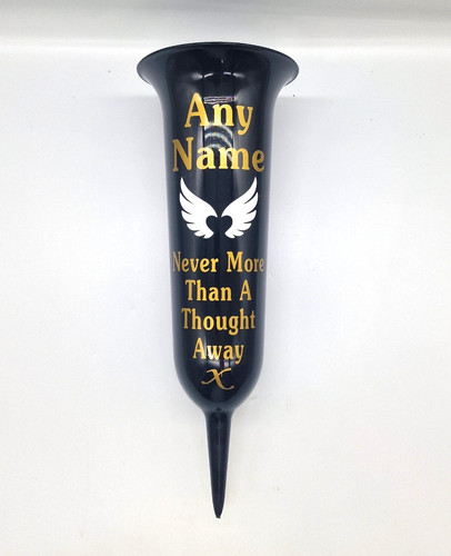 Personalised black grave - personalised, vase