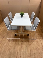 White mobile folding table - folding,