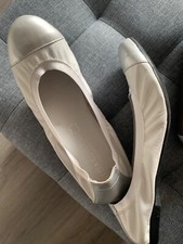 Lola Gonzalez ballets 5.5 elastic natural leather white silver