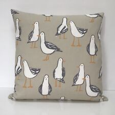 Seagull Cushion Cover DOUBLE SIDED Nautical Beach Coastal Bird Seaside Fabric