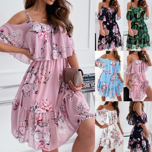 Ladies floral ruffle dress - ladies,