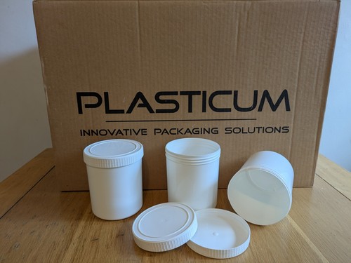 1000ml white plastic tub - plastic,