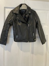 Oasis Kids Girls Biker Faux Leather Jacket 5 Years Used Excellent Condition 