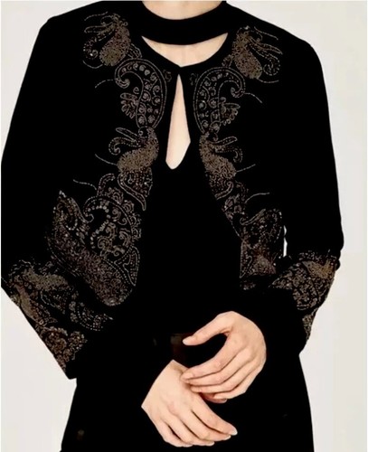 Zara black velvet beaded - zara,