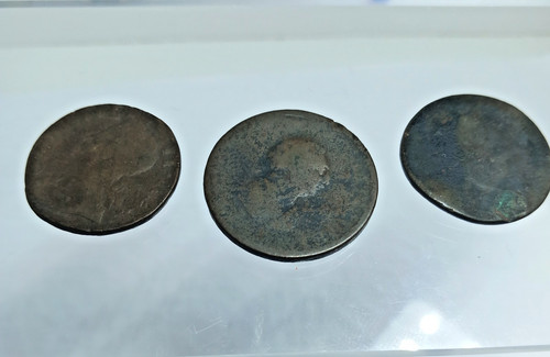 George half penny - half, x3