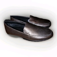 Cushion Walk Women's Shoes Slip On Metallic Leather Size UK 8 EU 41 US 10