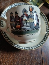 Victorian Welsh Costume Wedding Souvenir Cup And Bowl A Present From Carnavon