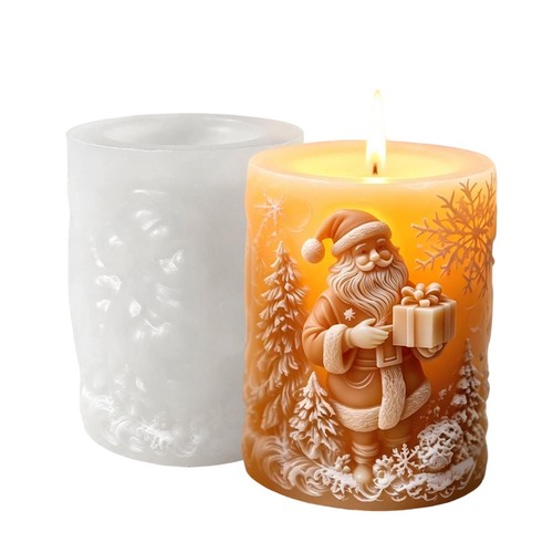 Santa claus cylinder candle - santa,