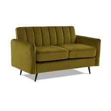 Velvet 2 Seater Sofa in Olive