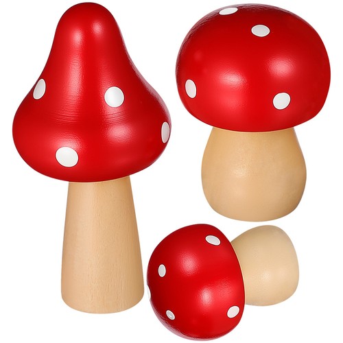 3pcs red mini - mini, mushroom