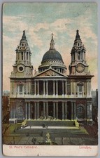 LONDON - St Pauls Cathedral Vintage Postcard Posted 1905