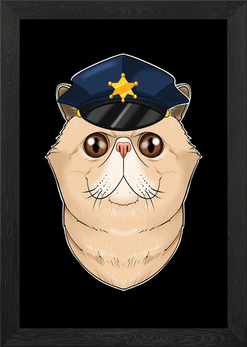 Exotic shorthair cat framed - exotic,