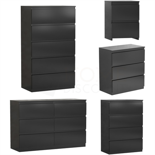 Modern black chest drawers - chest, of