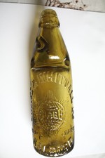 Vintage Groves & Whitnall Vintage Amber Glass Codd Bottle in Good Condition