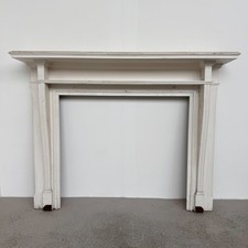 Antique painted Edwardian walnut fireplace surround circa 1900