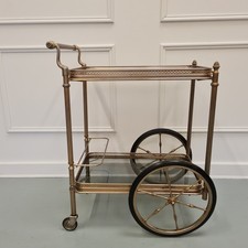 Classic Vintage French Brass Drinks Trolley c1950 FREE DELIVERY ENG/WALES