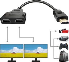 HDMI Splitter Adapter,1080P HDMI Male to Dual HDMI Femal 1 to 2 Way HDMI