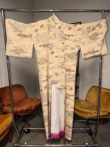 Vintage japanese silk kimono - vintage,