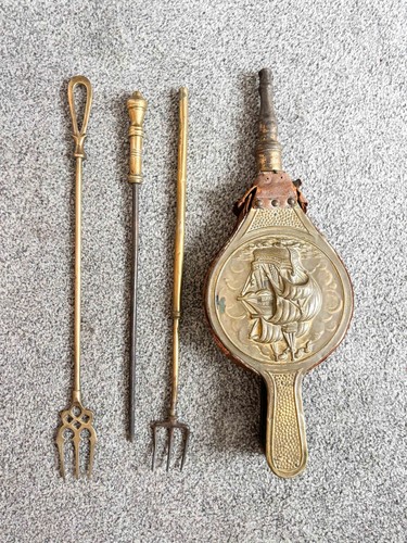 Antique brass fireplace - antique,