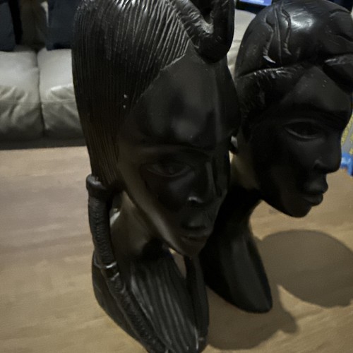 Vintage african hard wood - hard, pair