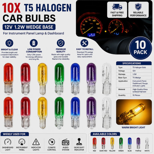 10x halogen car - t5,