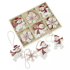 Snowman and snowflake wooden - snowman,