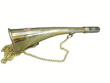 Brass Stethoscope Hearing Pipe Ear Trumpet 15 Cm With Chain