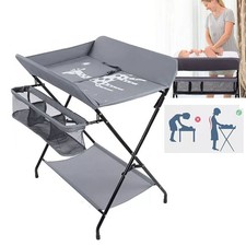 Baby Changer Table Folding Nursery Unit Changing Station with Storage Organizer
