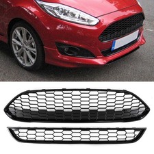 HONEYCOMB FRONT UPPER & LOWER GRILLE BLACK FOR FORD FIESTA MK7 ZETEC S 13-17 UK