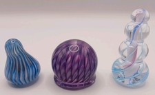 3 Small Glass Paper Weighs