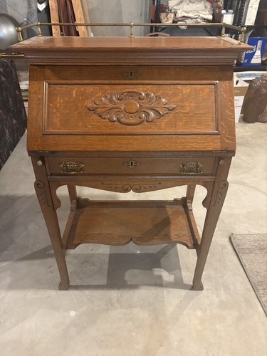 Antique wooden secretary - antique, desk