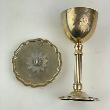 Antique Solid Silver Travelling Communion Set Paten & Goblet Atkin Brothers 1911