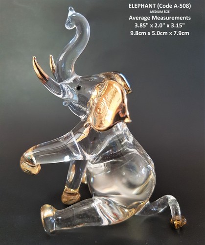 Large glass elephant - elephant, gold