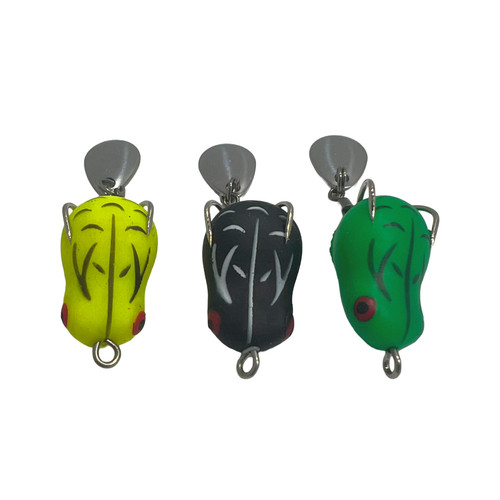 3pcs soft topwater frog - soft,