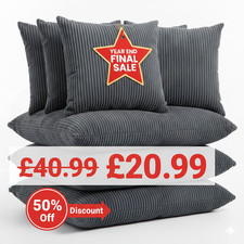 10 Pack Cushion Covers Corduroy Cord Jumbo Super Soft 16x16"/40x40cm Pillow Case