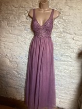 BNWOT Dusky Pink Bridesmaid Party Prom Evening Dress  BallGown With Lace size 12