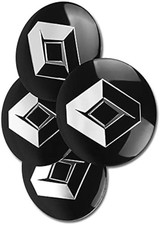 4x RENAULTs Wheel Centre Cap Sticker New 56mm 3D Logo Hub Stickers Black Silver