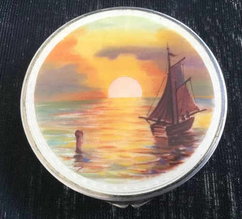 Silver and enamel snuff - enamel,