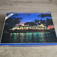 Cruise Ship at Night 1000 Piece Jigsaw Puzzle Light-Up Glow Effect