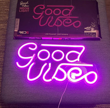 Pink Good Vibes Neon Sign, LED Neon Light Signs  RED5 Good Vibes Neon Light