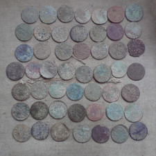 Lot of 50 Poland Lithuania 1660 1666 solidus Johann Casimir copper coins