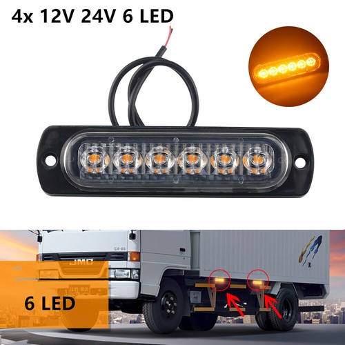 4pcs 12v 24v led - 4pcs, amber