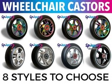 Wheelchair Castors x 2 Wheels | 13 Styles | 100 or 120mm | 4 or 5 inch | SALE